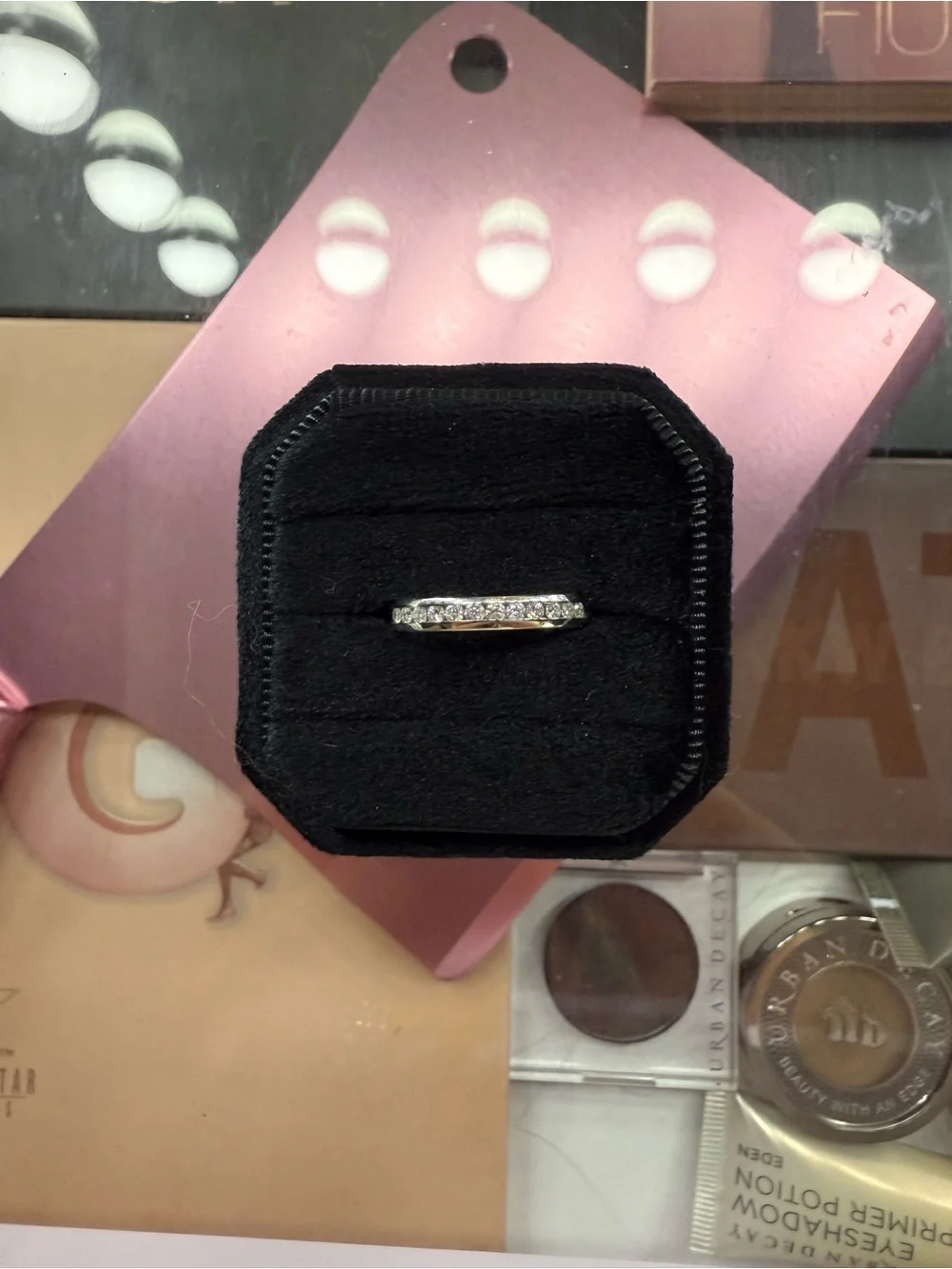 White Gold Natural Diamond Channel Set Ring